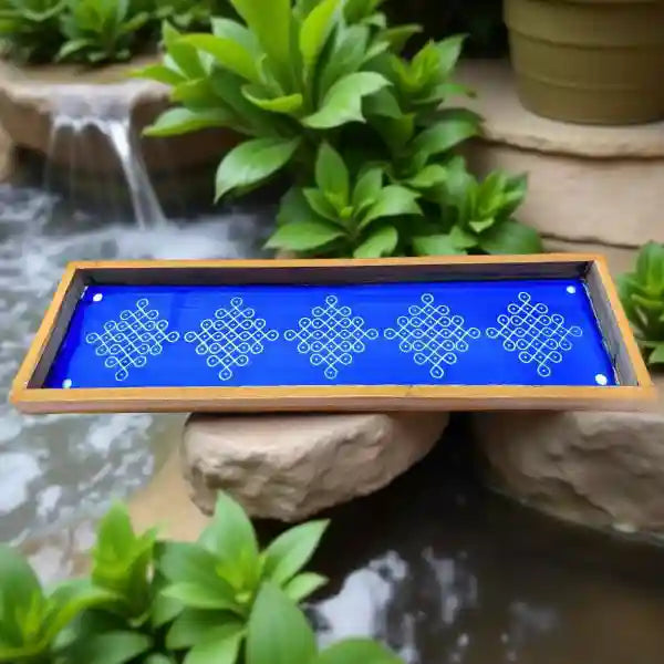 Rangly Kambi Kolam Model 3 Border Rangoli Wooden 17x5 Inches Pack of 1 Piece