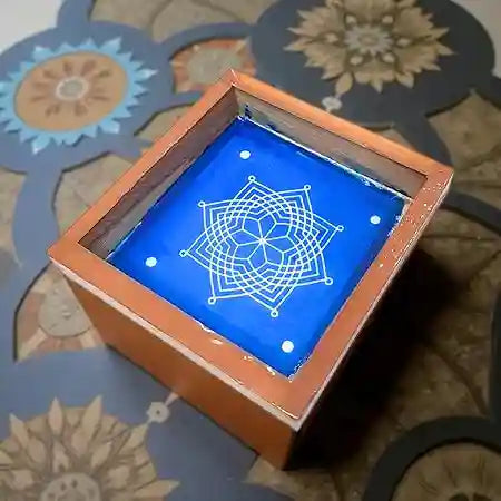 Rangly Hrudaya Kamala Rangoli Stencil Wooden 5*5 Inches Pack of 1 piece