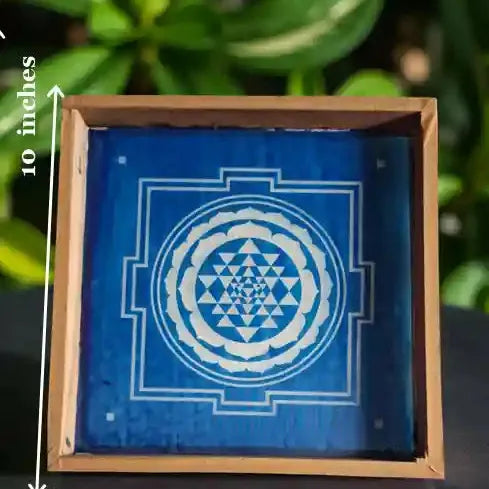 Rangly Rangoli Sri Chakra Stencil Wooden 10x10 Inches Pack of 1 piece
