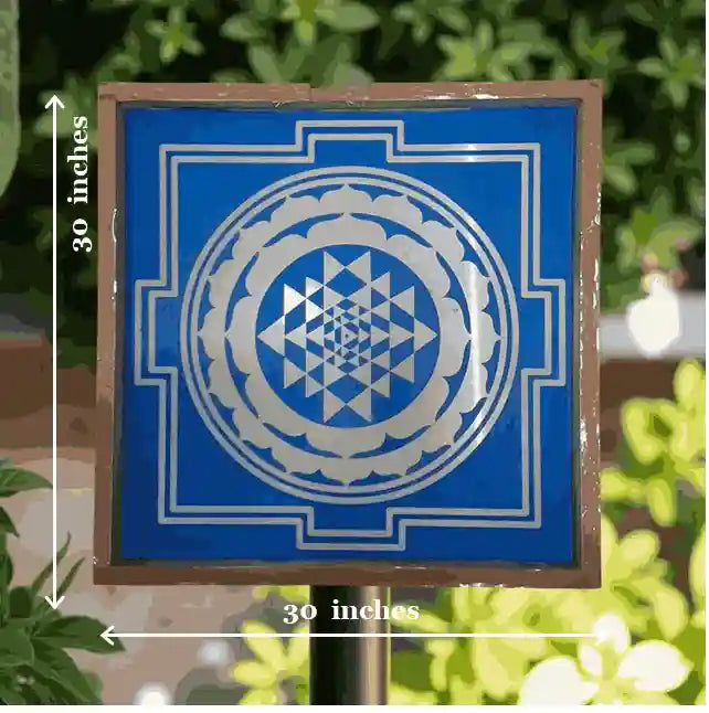 Rangly Jumbo Rangoli Sri Yantra Stencil Wooden 30x30 Inches Pack of 1 piece