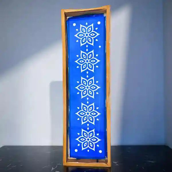 Rangly Star Flower Border Rangoli Stencil Wooden 17x5 Inches Pack of 1 Piece