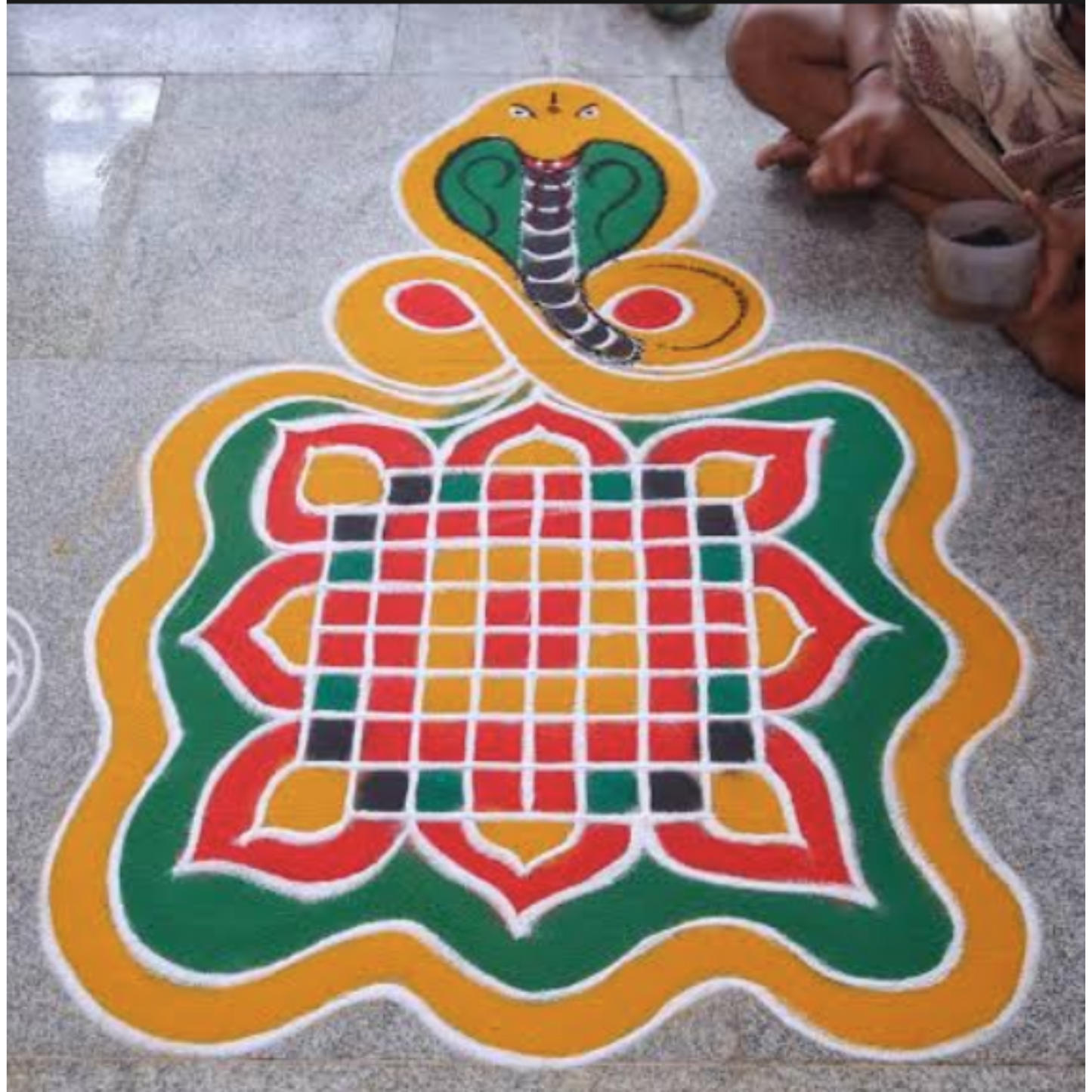 Ashleshabali with Naga model 2  wooden Stencil - Symbol of Protection and Cosmic Energy