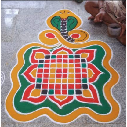 Ashleshabali with Naga model 2  wooden Stencil - Symbol of Protection and Cosmic Energy