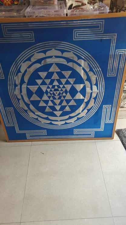 Rangly Jumbo Rangoli Sri Yantra Stencil Wooden 40x40 Inches Pack of 1 piece