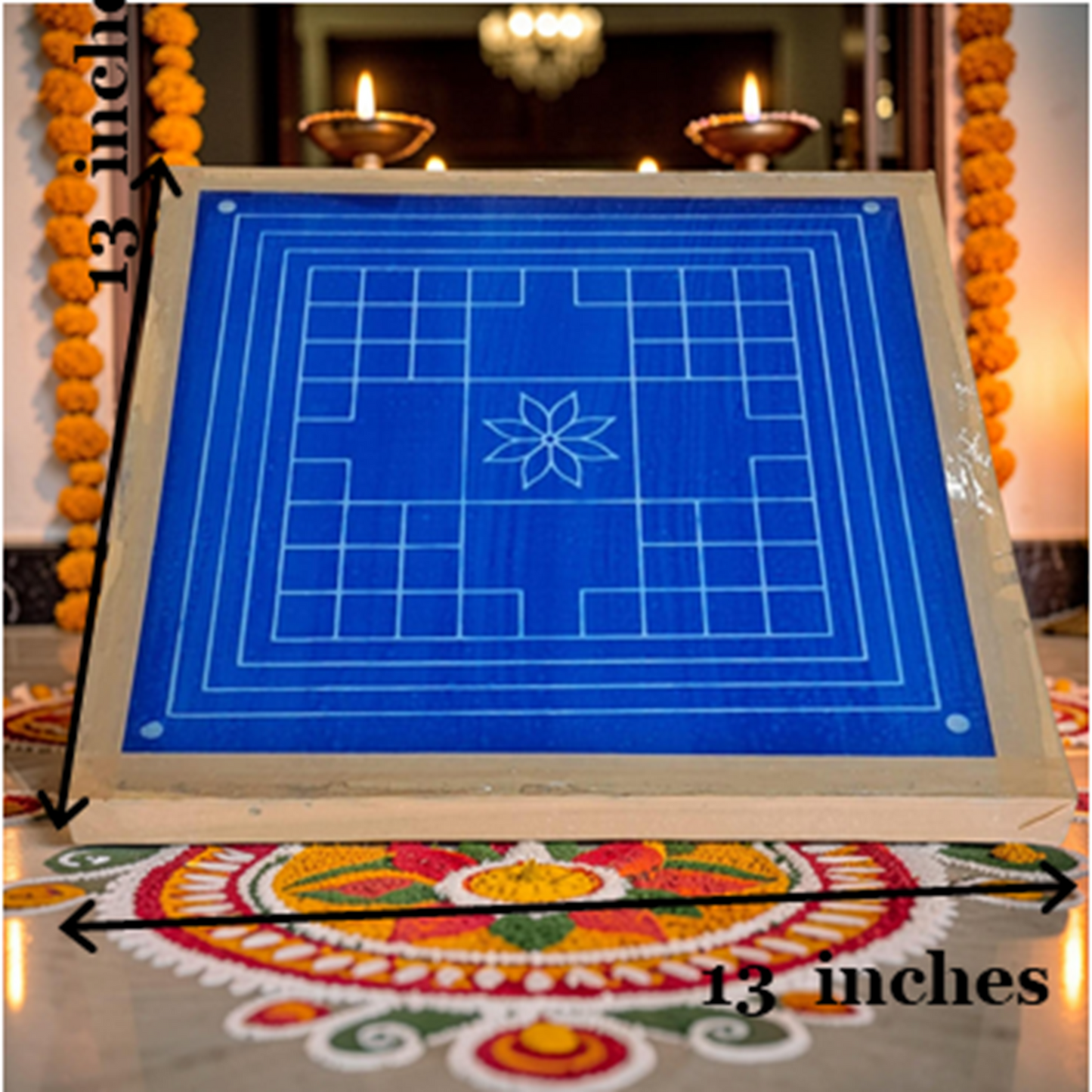 Rangly Vastu Mandala Yantra Rangoli Design Stencil Wooden Pack of 1 piece