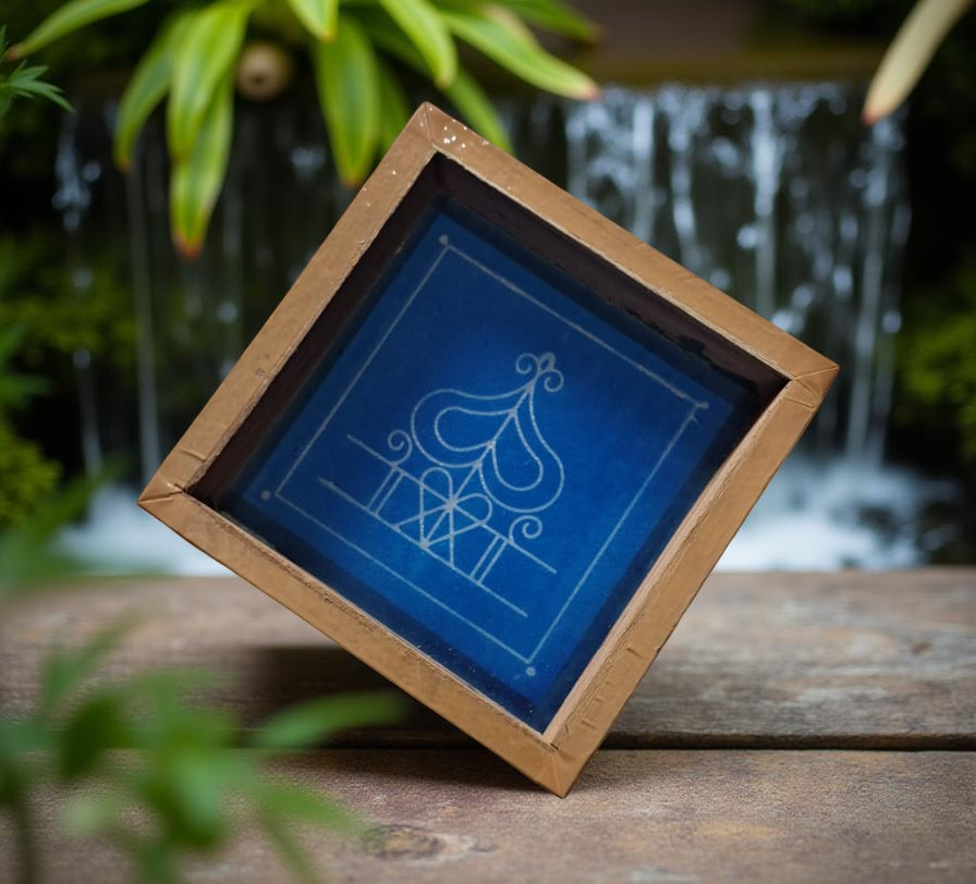 Rangly Yantra Ashwatha Mandala Model 2  Rangoli Stencil Wooden 5x5 Inches Pack of 1 piece