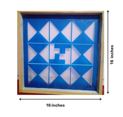 Navakam Yantra Design Stencil Wooden Frame 16x16 Inches Pack of 1 piece