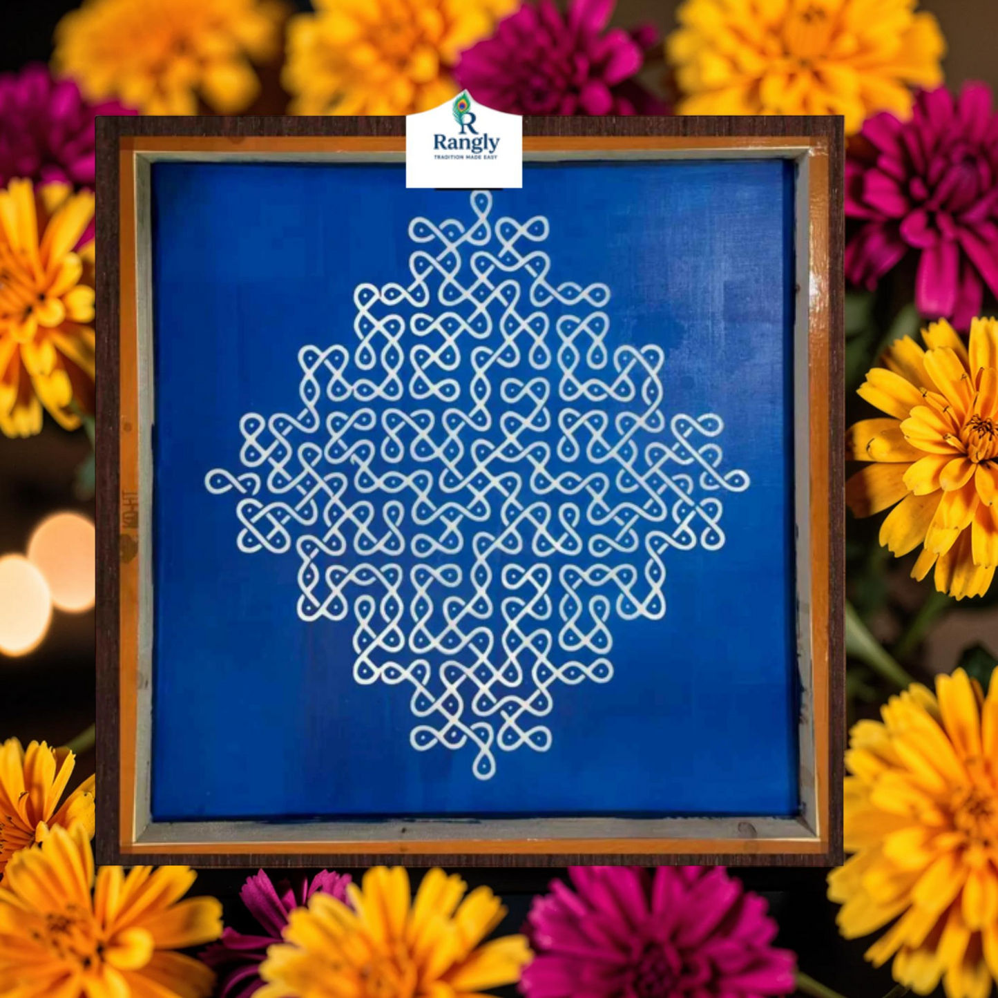 Rangly Neli Big Kolam Design Stencil Wooden  Pack of 1 piece