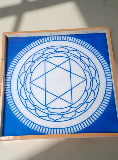 Rangly Jumbo Sudarshana Mandala 1 Yantra  Rangoli Stencil Wooden 30x30 Inches Pack of 1 piece