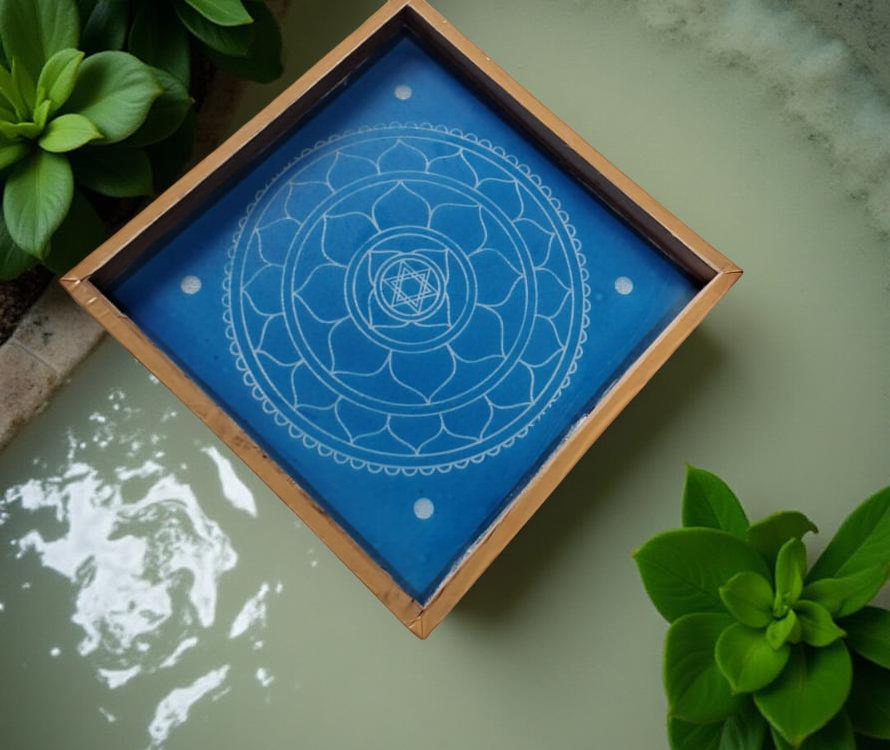 Rangly Sri Yantra Model 2  Rangoli Stencil Wooden 10x10 Inches Pack of 1 piece