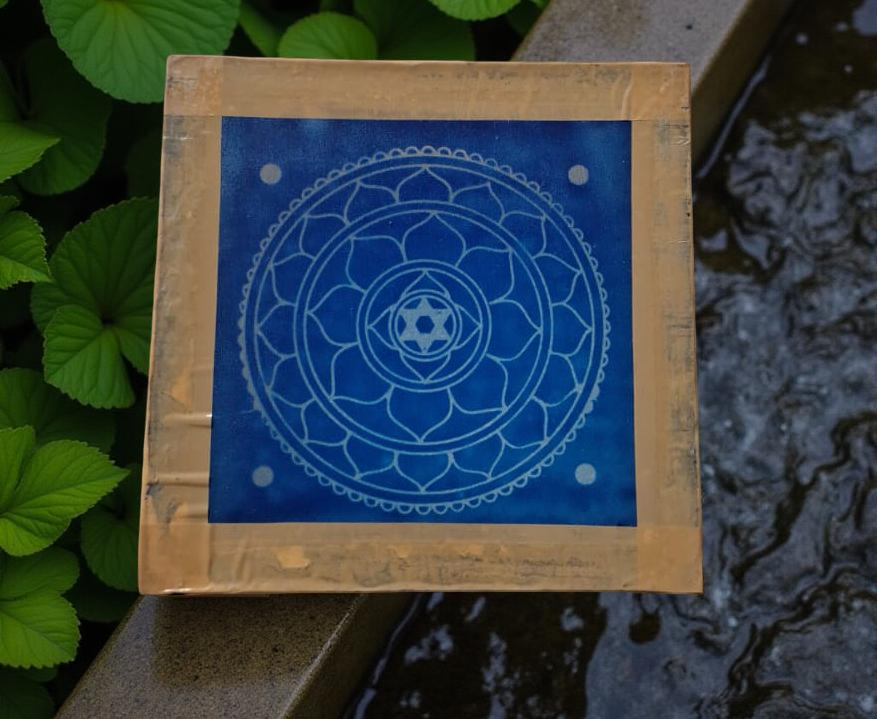 Rangly Sri Yantra Model 1  Rangoli Stencil Wooden 5x5 Inches Pack of 1 piece