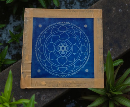 Rangly Sri Yantra Model 1  Rangoli Stencil Wooden 5x5 Inches Pack of 1 piece