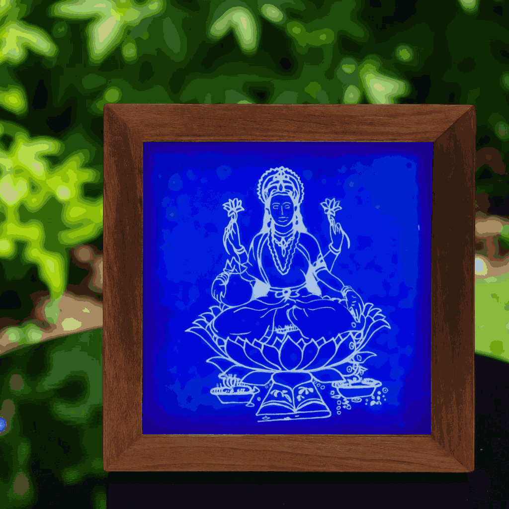 Rangly Lakshmi Rangoli Stencil Wooden 5x5 Inches Pack of 1 piece