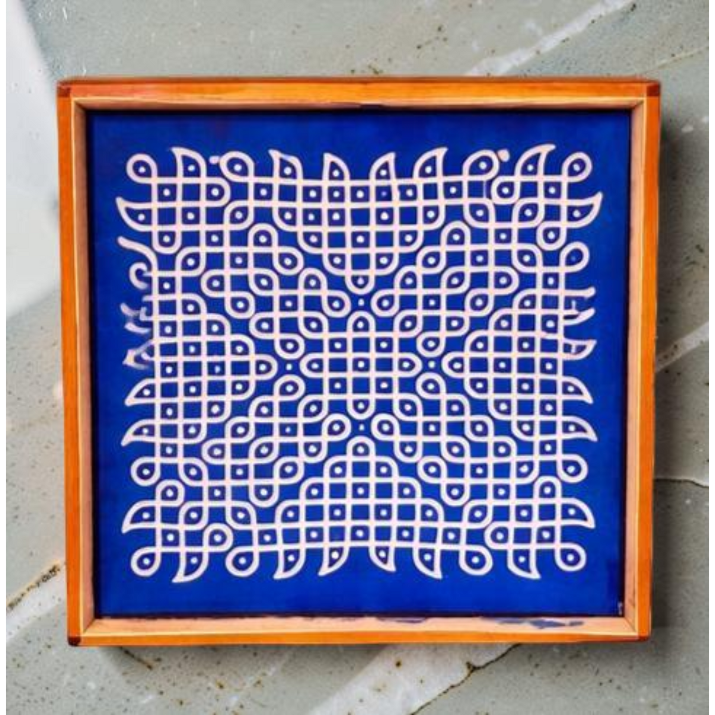 Rangly Jumbo Chikku Kolam Model 3  Rangoli Design Stencil Wooden 24x24 Inches Pack of 1 piece