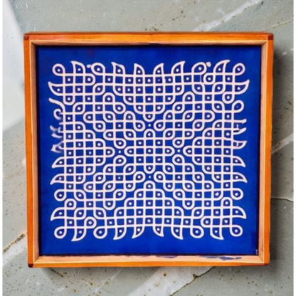 Rangly Jumbo Chikku Kolam Model 3  Rangoli Design Stencil Wooden 24x24 Inches Pack of 1 piece
