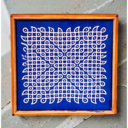 Rangly Jumbo Chikku Kolam Model 3  Rangoli Design Stencil Wooden 24x24 Inches Pack of 1 piece