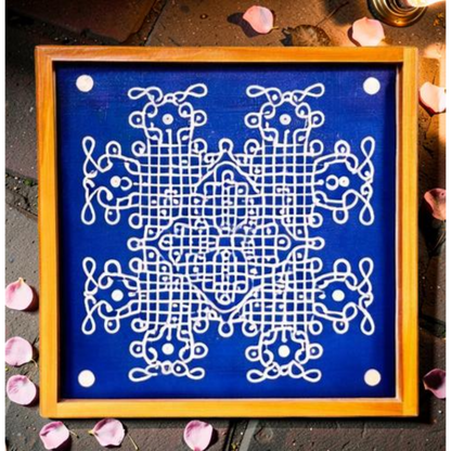Rangly Jumbo Chikku Kolam Model 4  Rangoli Design Stencil Wooden 24x24 Inches Pack of 1 piece