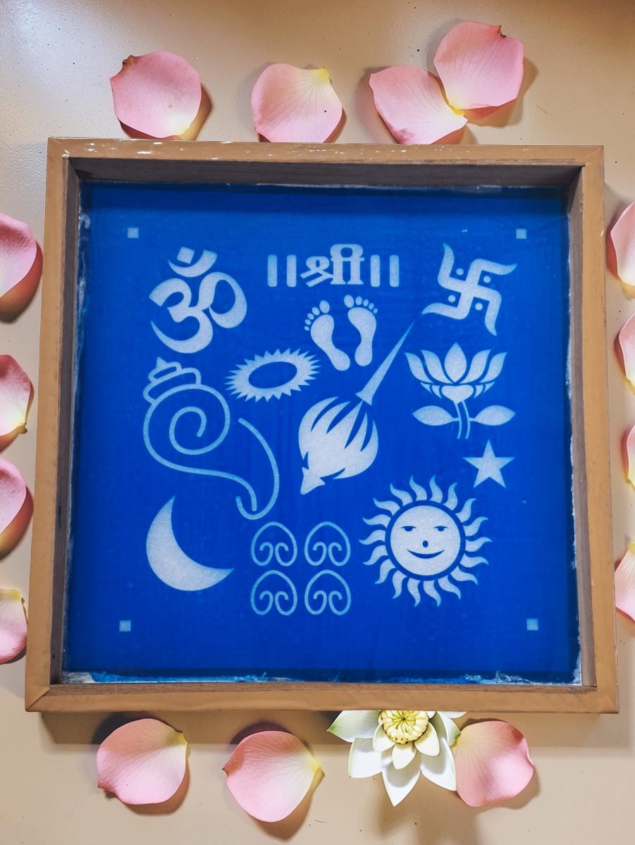 Rangly Chitrangan  Rangoli Design Stencil Wooden 10x10 Inches Pack of 1 piece