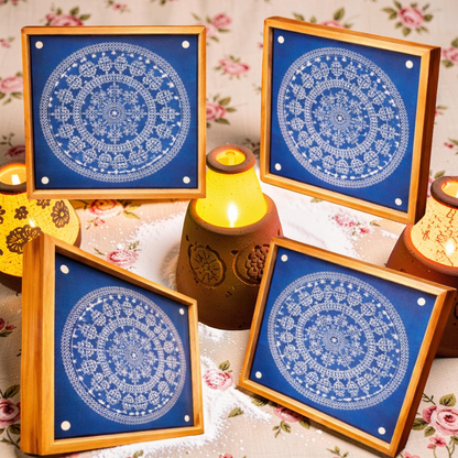 Rangly Jumbo  Rangoli Design Stencil Wooden 24x24 Inches Pack of 1 piece