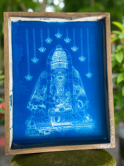 Rangly Ganesh Rangoli Stencil Wooden 11*14 Inches Pack of 1 piece