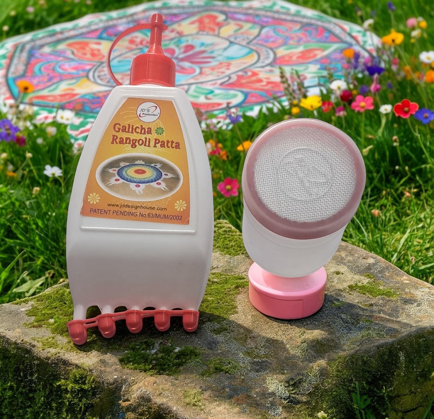 Rangly Rangoli Making Kit Combo – Rangeela Patta Galicha and   Colour Filler Pack of 2P iece