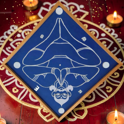 Rangly Vastu Purusha Model 1 Yantra Rangoli Design Stencil Wooden 10x10 inches Pack of 1 piece