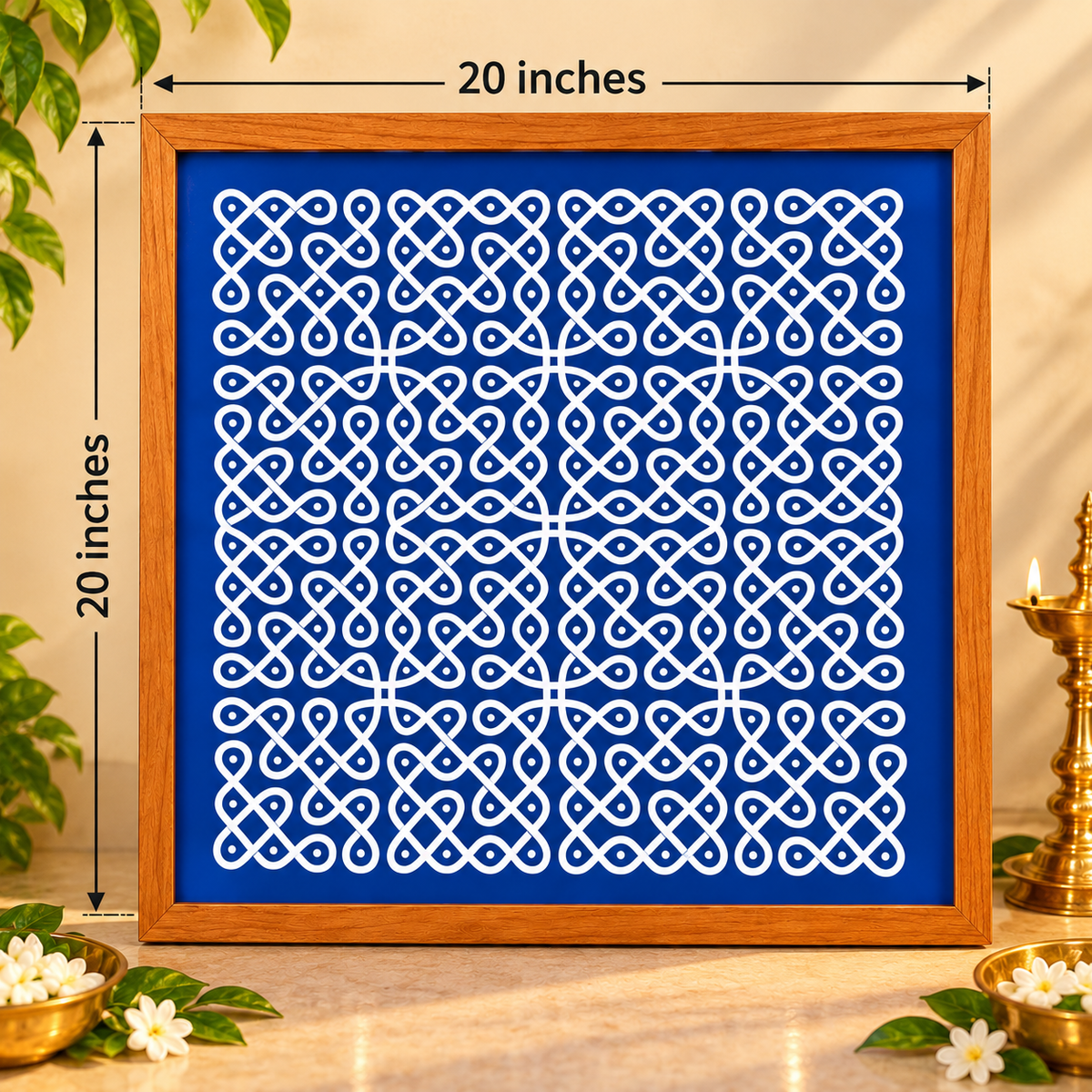 Traditional Chikku Kolam Stencil – Intricate Knot Design for Pooja & Festive Rangoli