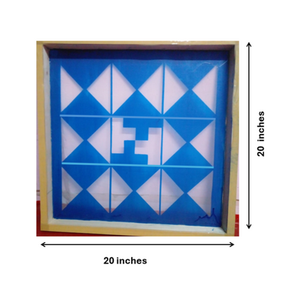 Navakam Yantra Design Stencil Wooden Frame 20x20 Inches Pack of 1 piece