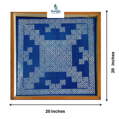 Rangly Jumbo Square South Indian Big Kolam Design Stencil Wooden 20x20 Inches Pack of 1 piece