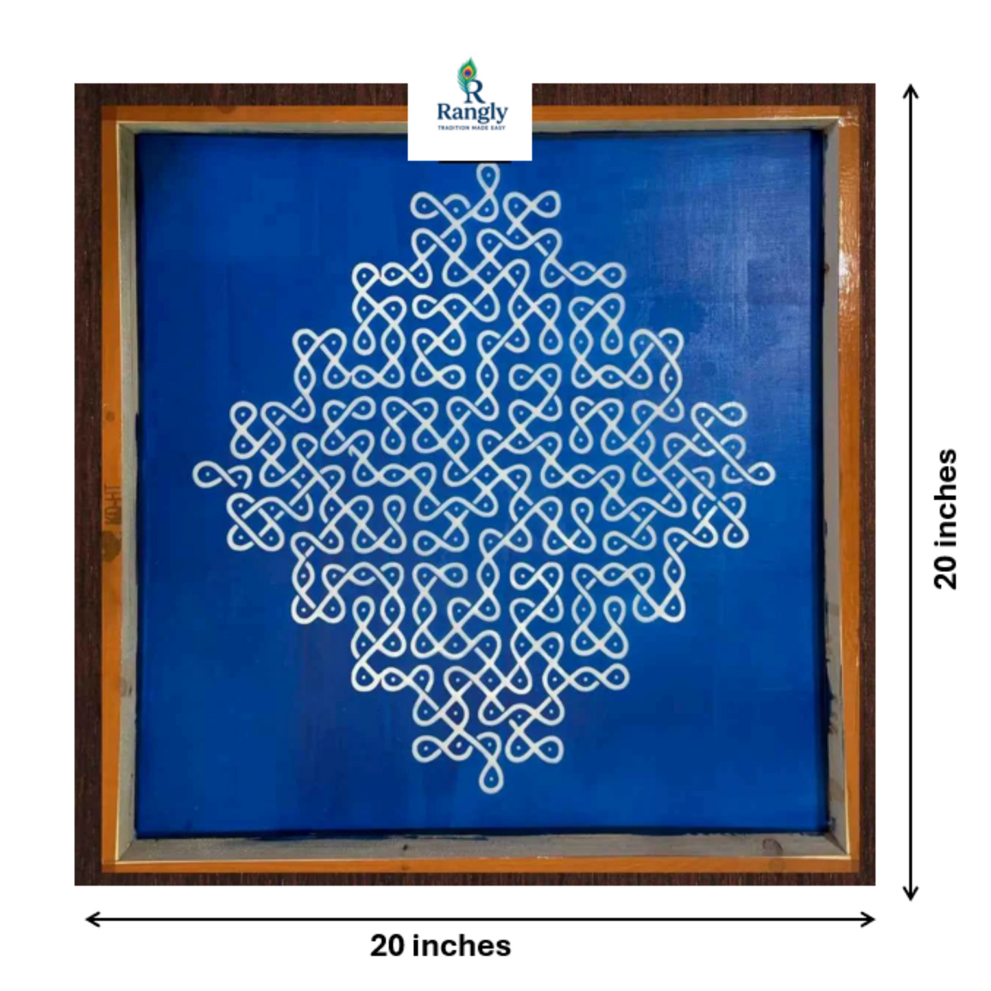 Rangly Jumbo Neli Big KolamDesign Stencil Wooden 20x20 Inches Pack of 1 piece