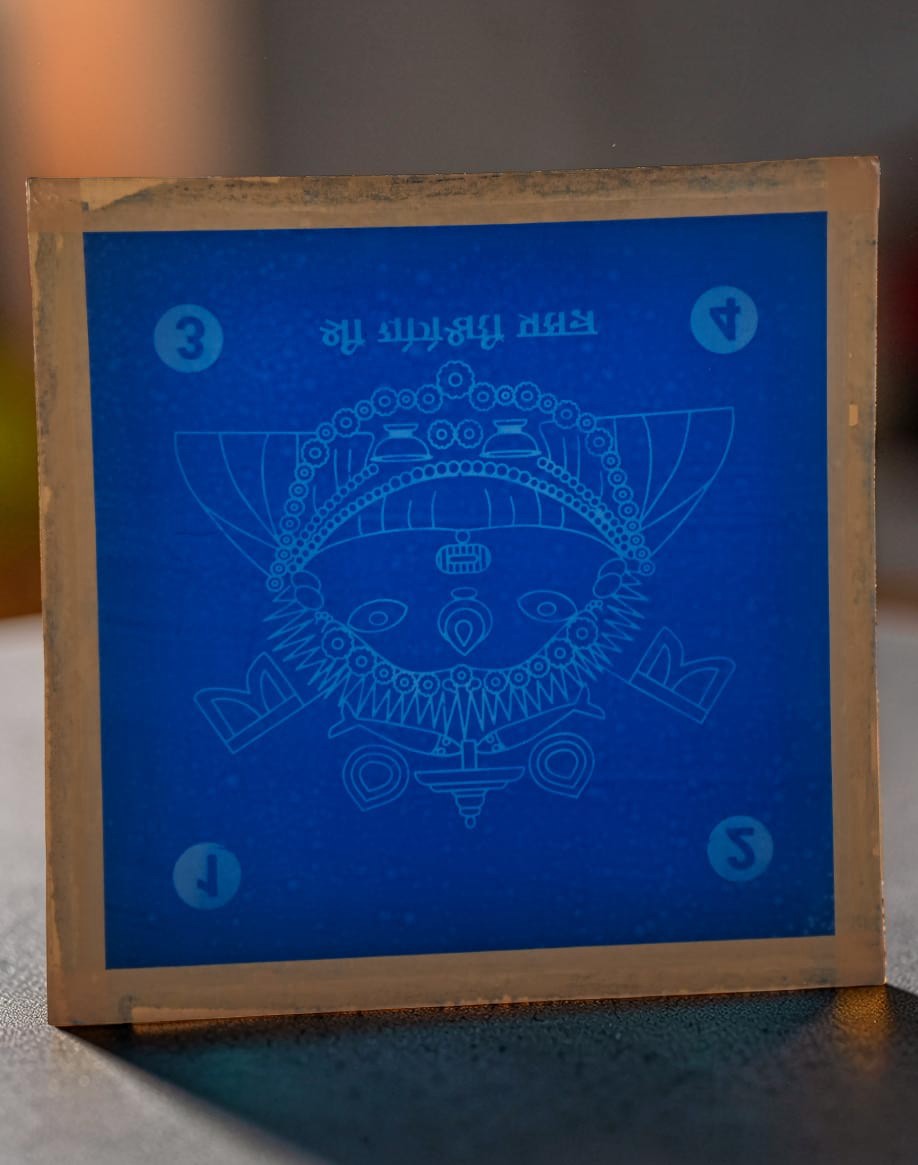 Rangly  Maa Durga Face Rangoli Design Stencil Wooden 10x10 Inches Pack of 1 piece