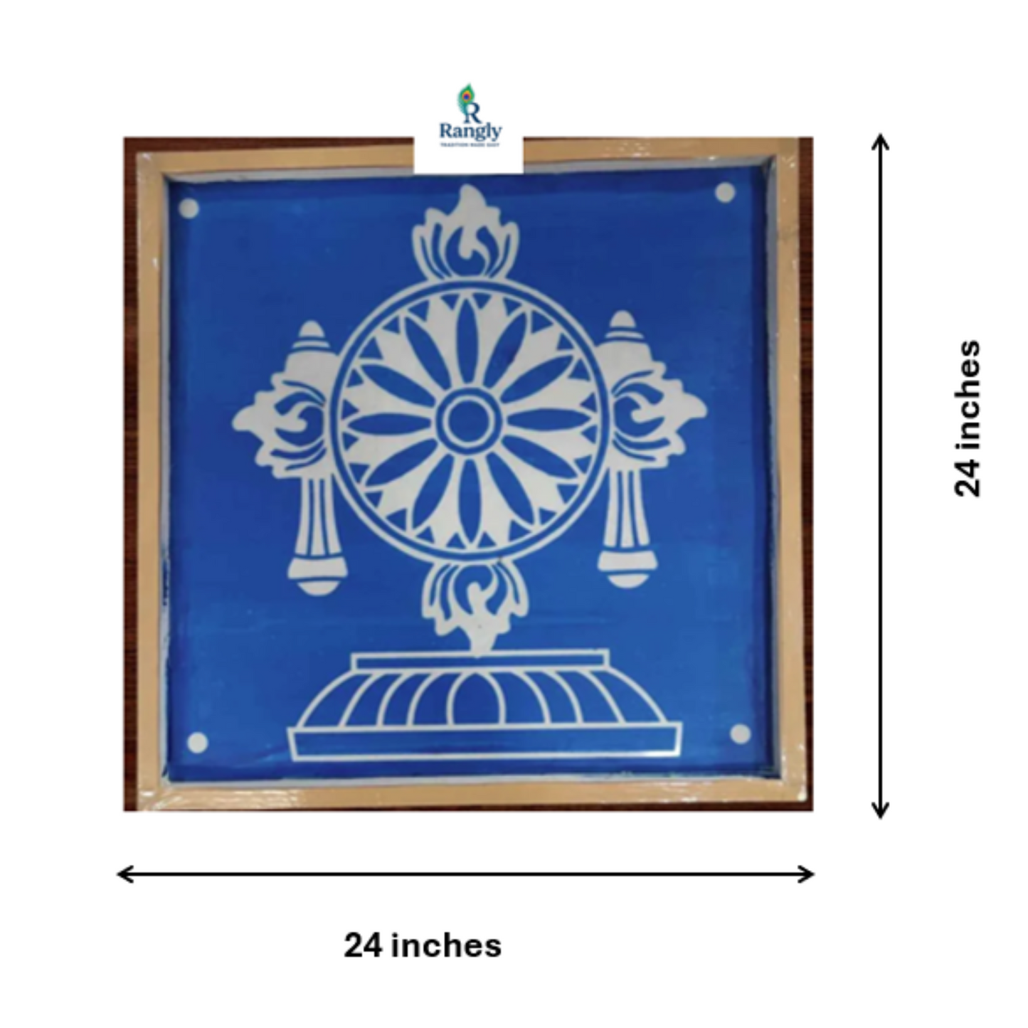 Rangly Chakra Kolam Stencil Wooden 24x24 Inches Pack of 1 piece