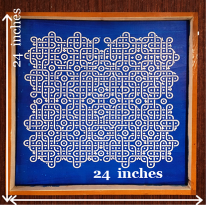 Rangly Jumbo Chikku Kolam  Model 2  Rangoli Design Stencil Wooden 24x24 Inches Pack of 1 piece