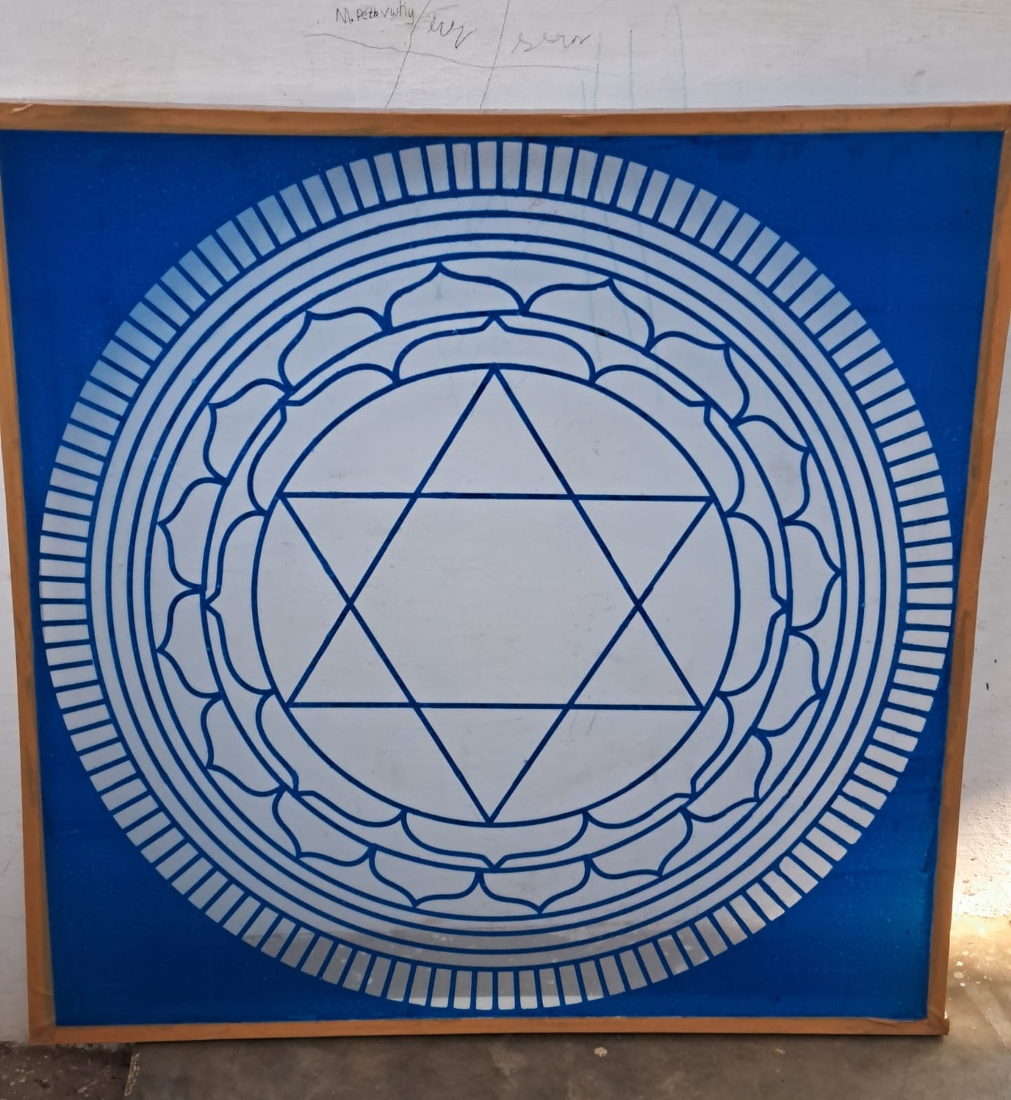 Rangly Jumbo Sudarshana Mandala 2 Yantra Rangoli Stencil Wooden30x30 Inches Pack of 1 piece