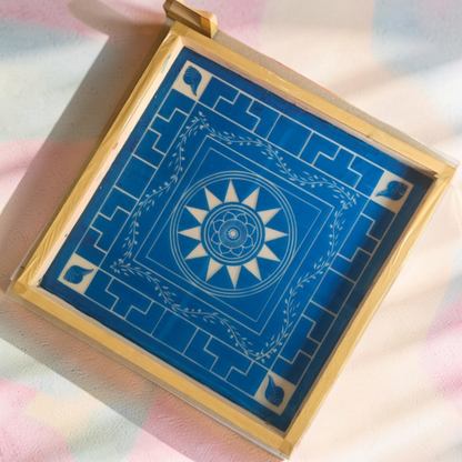 Rangly Jumbo Chakramanadala Yantra Rangoli Design Stencil Wooden 25x25 Inches Pack of 1 piece
