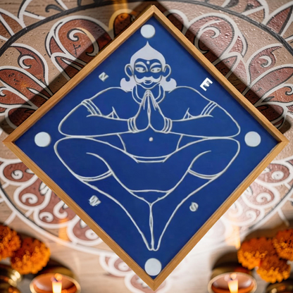 Rangly Vasthu Purusha Yantra Rangoli Design Stencil Wooden 16x16 Inches Pack of 1 piece