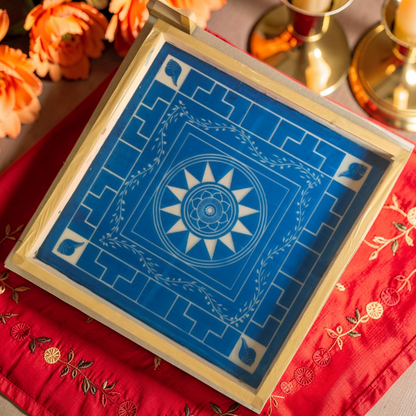 Rangly Jumbo Chakramandala Yantra Rangoli Design Stencil Wooden 20x20 Inches Pack of 1 piece