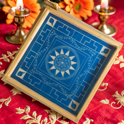 Rangly Jumbo  Chakramandala Yantra Rangoli Design Stencil Wooden 16x16 Inches Pack of 1