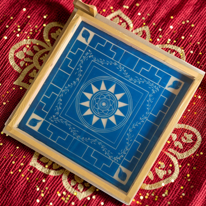 Rangly Jumbo Chakramandala Yantra Rangoli Design Stencil Wooden 30x30 Inches Pack of 1 piece