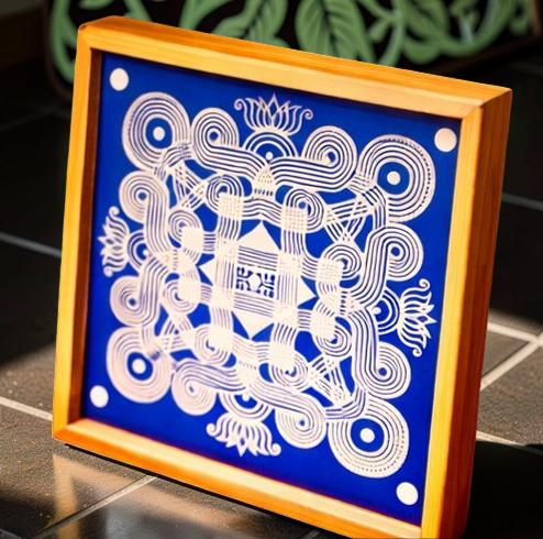 Rangly Jumbo Rangoli Design 2 Stencil Wooden 24x24 Inches Pack of 1 piece