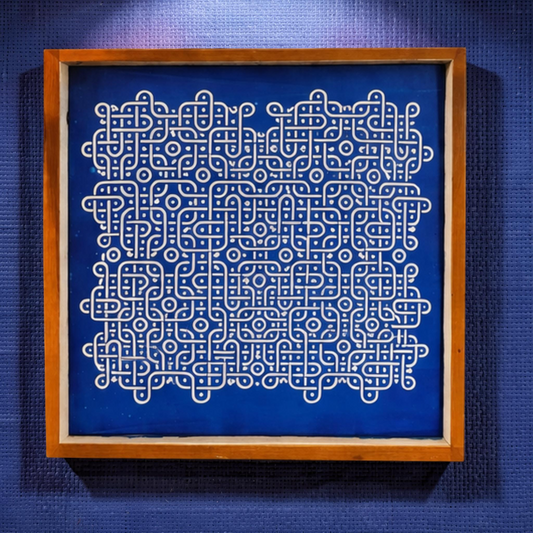 Rangly Jumbo Chikku Kolam  Model 2  Rangoli Design Stencil Wooden 24x24 Inches Pack of 1 piece