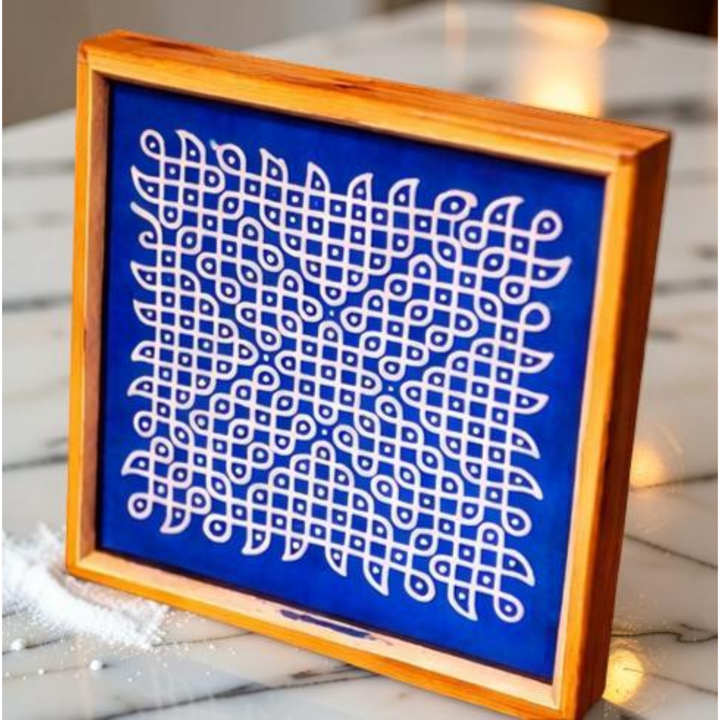 Rangly Jumbo Chikku Kolam Model 3  Rangoli Design Stencil Wooden 24x24 Inches Pack of 1 piece