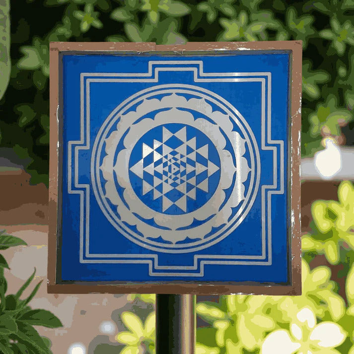 Rangly Jumbo Rangoli Sri Yantra Stencil Wooden 40x40 Inches Pack of 1 piece