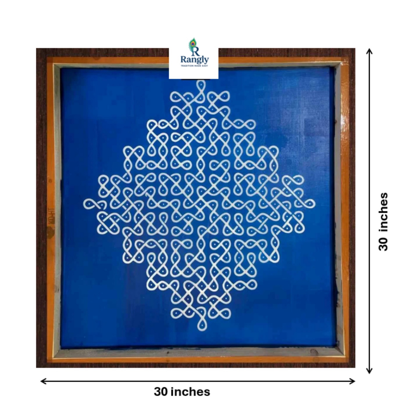 Rangly Jumbo Neli Big Kolam Design Stencil Wooden 30x30 Inches Pack of 1 piece