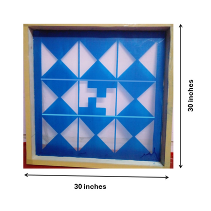 Navakam Yantra Design Stencil Wooden Frame 30x30 Inches Pack of 1 piece