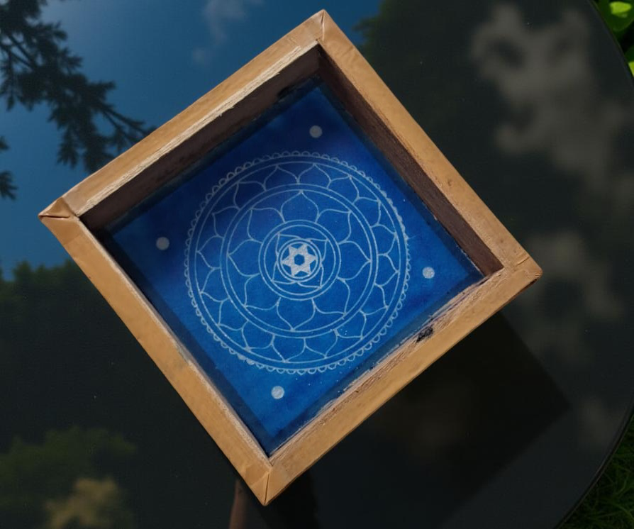 Rangly Sri Yantra Model 1  Rangoli Stencil Wooden 5x5 Inches Pack of 1 piece