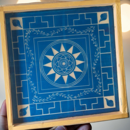 Rangly Jumbo Chakramandala Yantra Rangoli Design Stencil Wooden 24x24 Inches Pack of 1 piece