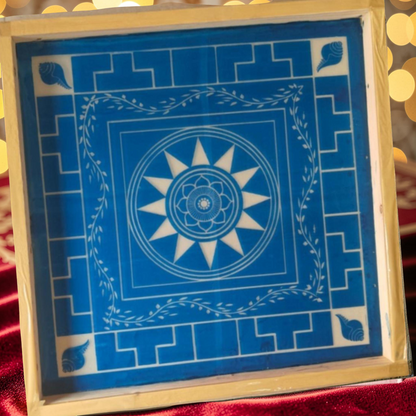 Rangly Jumbo Chakramandala Yantra Rangoli Design Stencil Wooden 40x40 Inches Pack of 1 piece