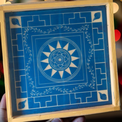 Rangly Jumbo Chakramandala Yantra Rangoli Design Stencil Wooden 20x20 Inches Pack of 1 piece