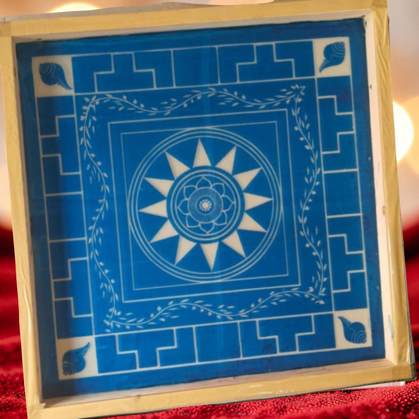 Rangly Jumbo Chakramandala Yantra Rangoli Design Stencil Wooden 30x30 Inches Pack of 1 piece